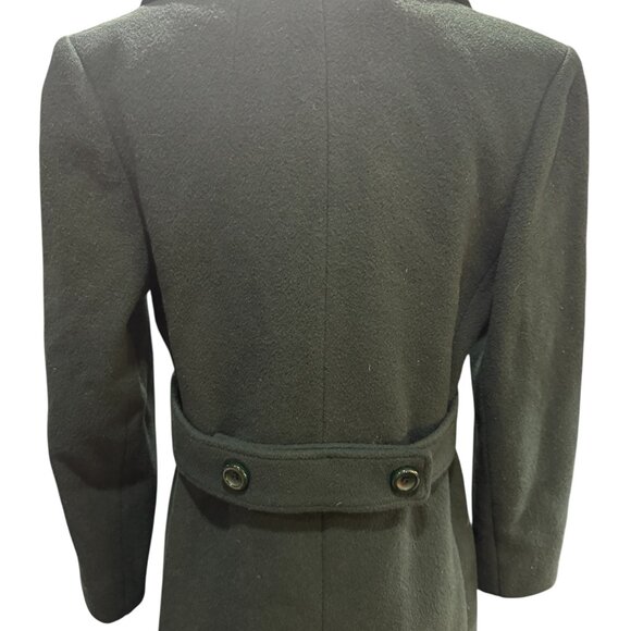 Vintage 100% Wool Forest-Green Double-Breasted Coat by Hochschild Kohn - Picture 7 of 8